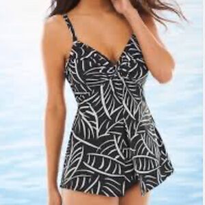 MIRACLESUIT Hard To Be Leaf Love Knot Tankini Swim Top‎ size 8